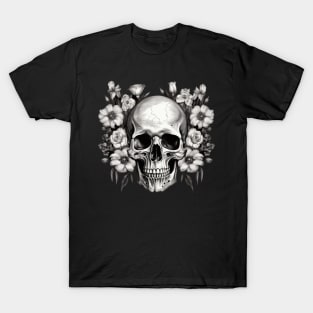 Skull with flowers T-Shirt